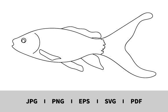 One Line Drawing of Fish Vector for Creators