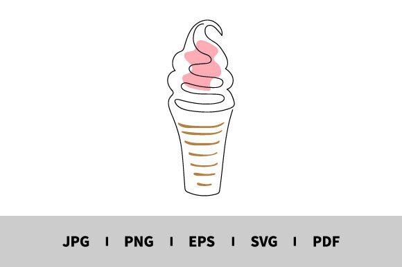 One Line Drawing of Ice-cream Vector: A Versatile Design Asset for Modern Creatives